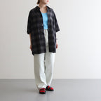 OVERSIZED SS SHIRT #NAVY CHECK [ST.548-3]