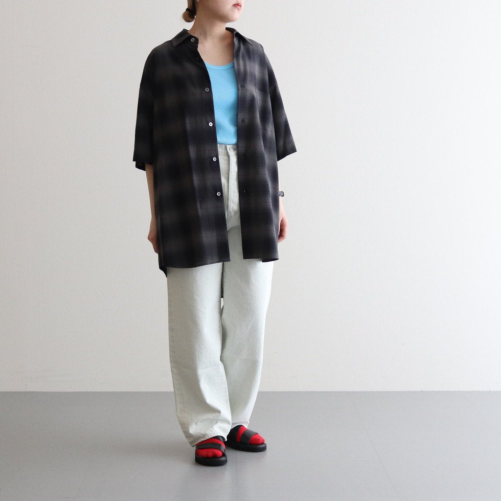 OVERSIZED SS SHIRT #NAVY CHECK [ST.548-3]