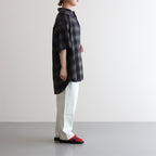 OVERSIZED SS SHIRT #NAVY CHECK [ST.548-3]