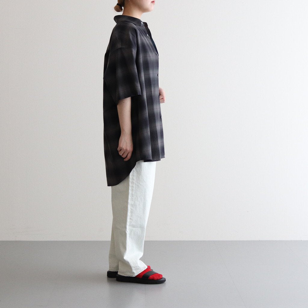 OVERSIZED SS SHIRT #NAVY CHECK [ST.548-3]