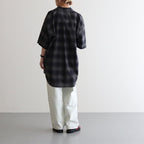OVERSIZED SS SHIRT #NAVY CHECK [ST.548-3]
