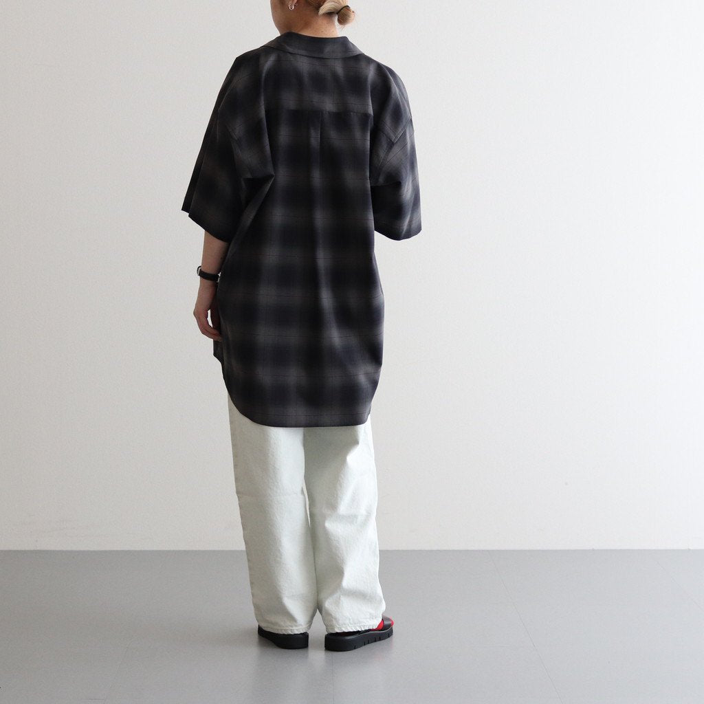 OVERSIZED SS SHIRT #NAVY CHECK [ST.548-3]