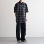 OVERSIZED SS SHIRT #NAVY CHECK [ST.548-3]
