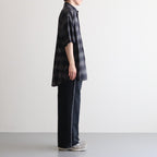 OVERSIZED SS SHIRT #NAVY CHECK [ST.548-3]