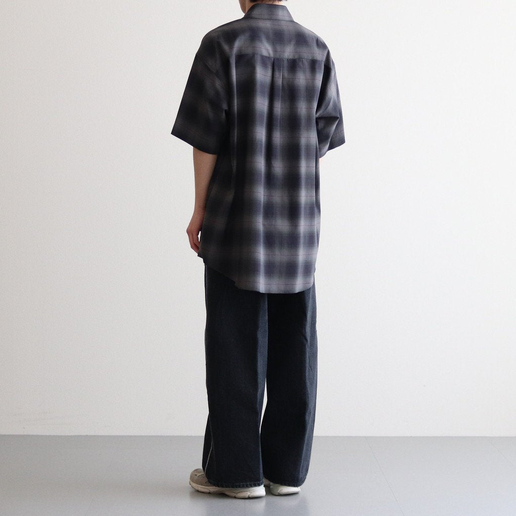 OVERSIZED SS SHIRT #NAVY CHECK [ST.548-3] _ stein