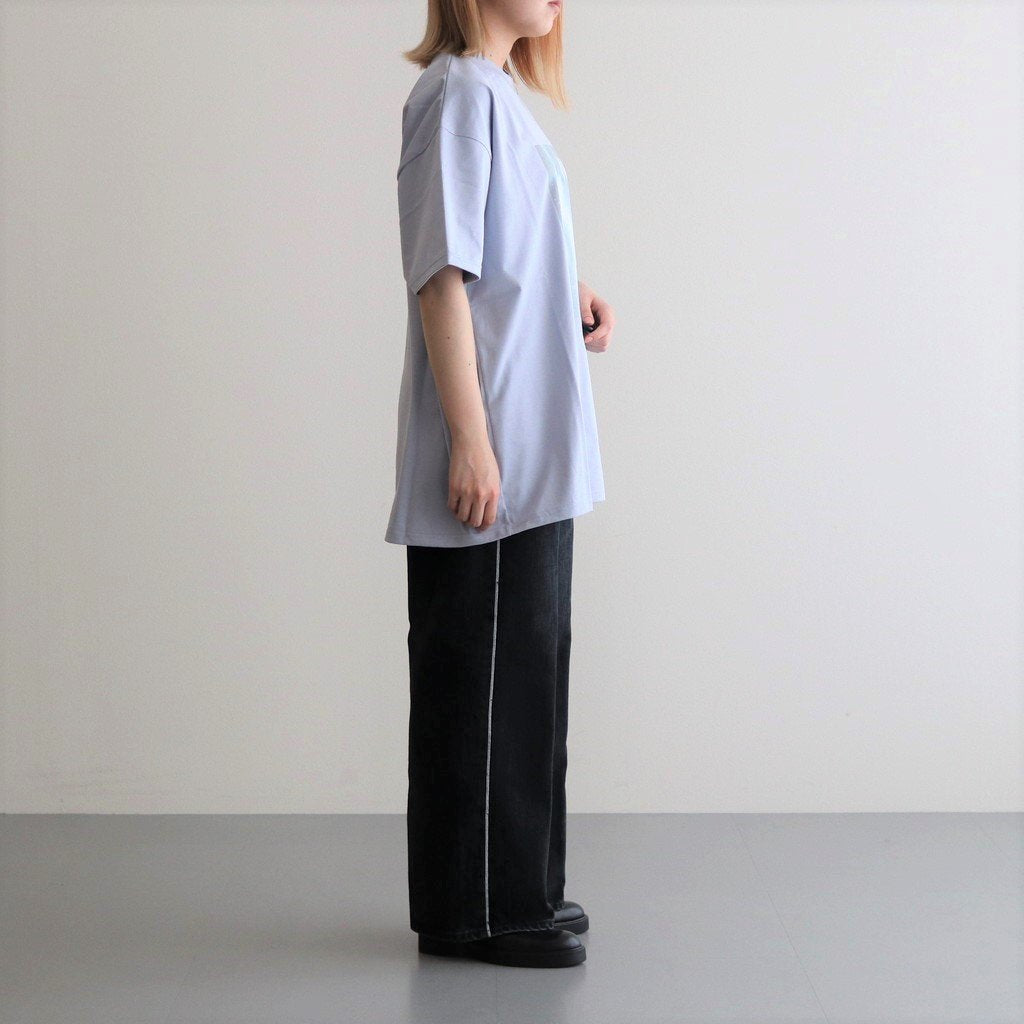 PRINT TEE MERCERISED COTTON - WATER - #BLUE GREY [ST.551]