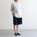 NATS6P | スパンポリエステル・ドレープカルゼ ワイドショートパンツ #NAVY [GE_NC0804P6]