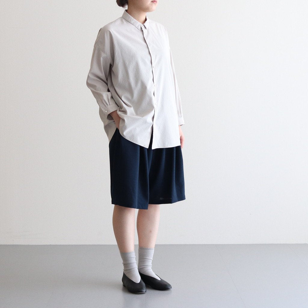 NATS6P | スパンポリエステル・ドレープカルゼ ワイドショートパンツ #NAVY [GE_NC0804P6]