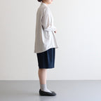 NATS6P | スパンポリエステル・ドレープカルゼ ワイドショートパンツ #NAVY [GE_NC0804P6]