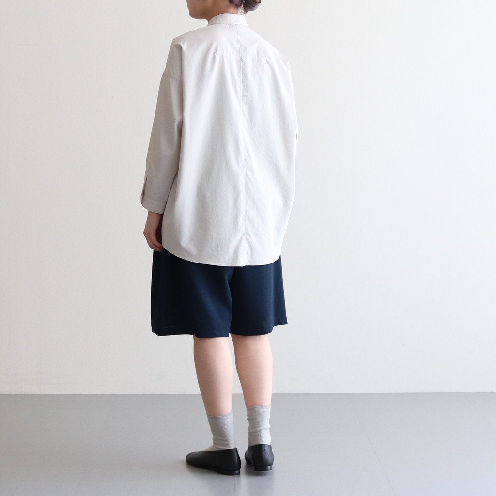 NATS6P | スパンポリエステル・ドレープカルゼ ワイドショートパンツ #NAVY [GE_NC0804P6]