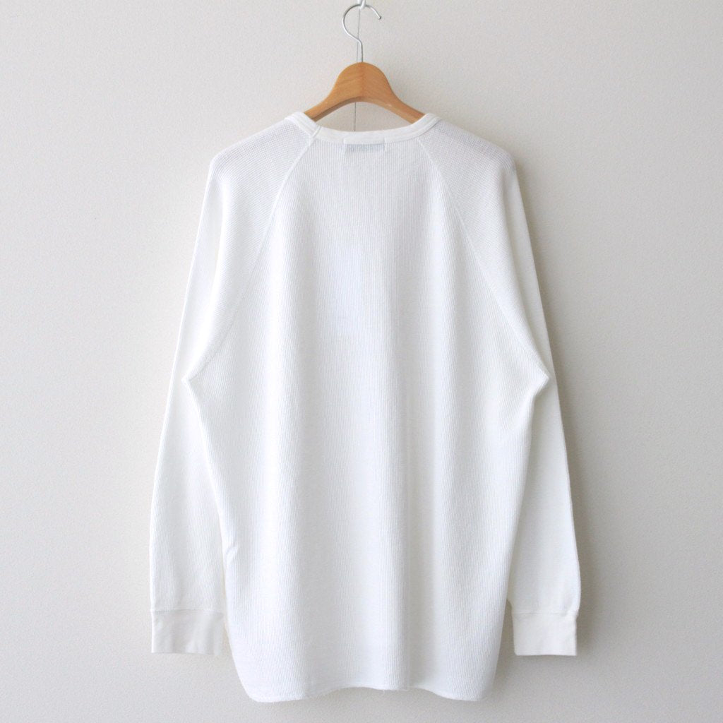 WAFFLE L/S CREW NECK TEE #WHITE [GU231-70317B]
