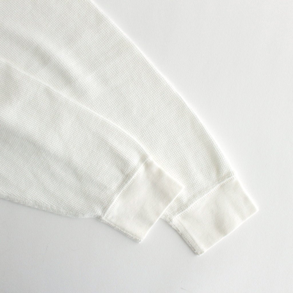 WAFFLE L/S CREW NECK TEE #WHITE [GU231-70317B]