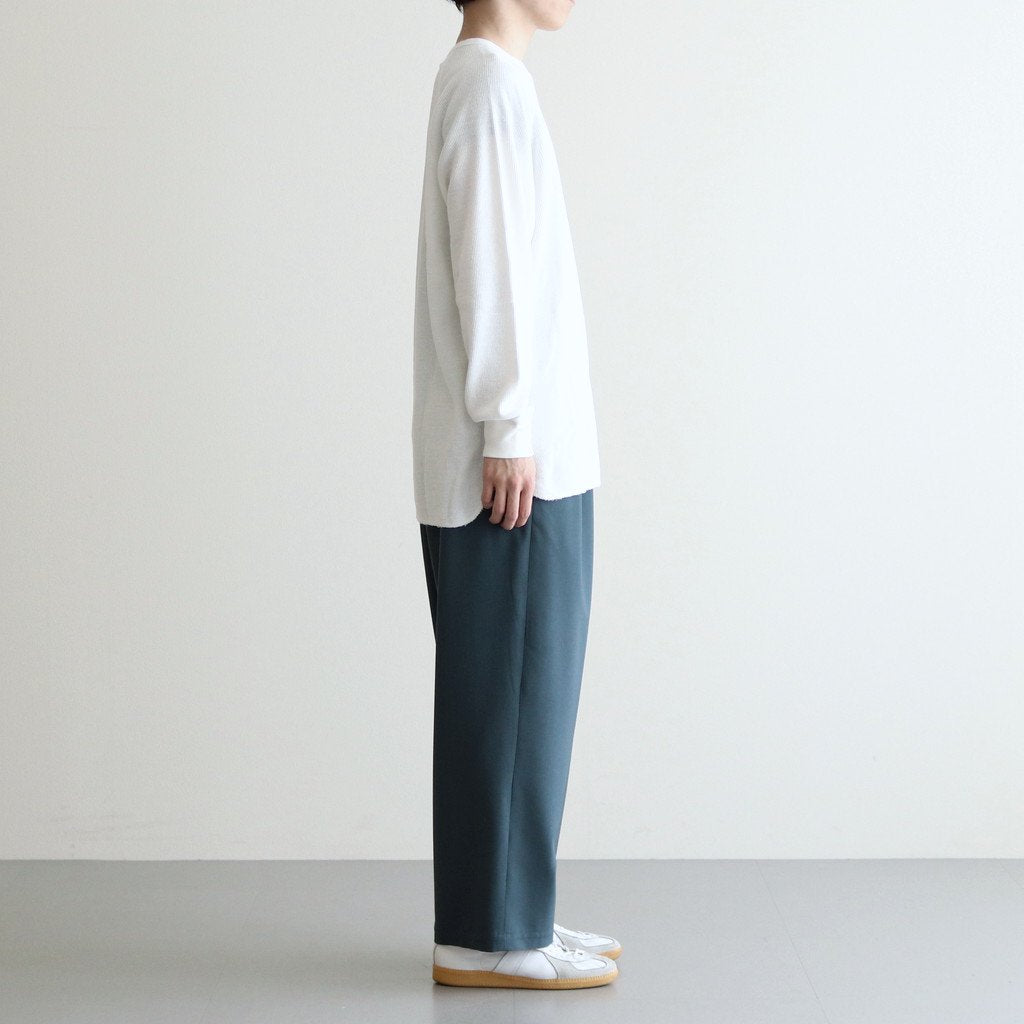 WAFFLE L/S CREW NECK TEE #WHITE [GU231-70317B]