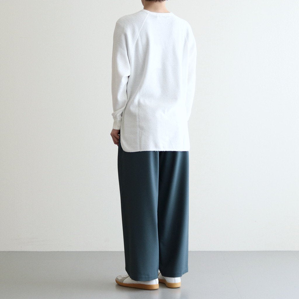 WAFFLE L/S CREW NECK TEE #WHITE [GU231-70317B]