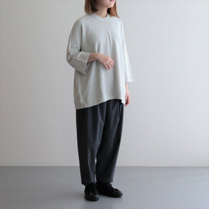 FSSOT | Product dyed 30/-spun polyester waffle crew neck oversize pullover #ASH WHITE [GE_FR1203TF]
