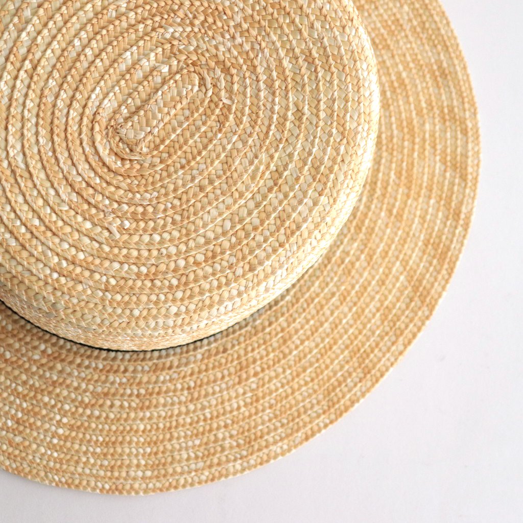 10MM WHEAT BRAID BOATER HAT #NATURAL [NO.22917] _ COMESANDGOES