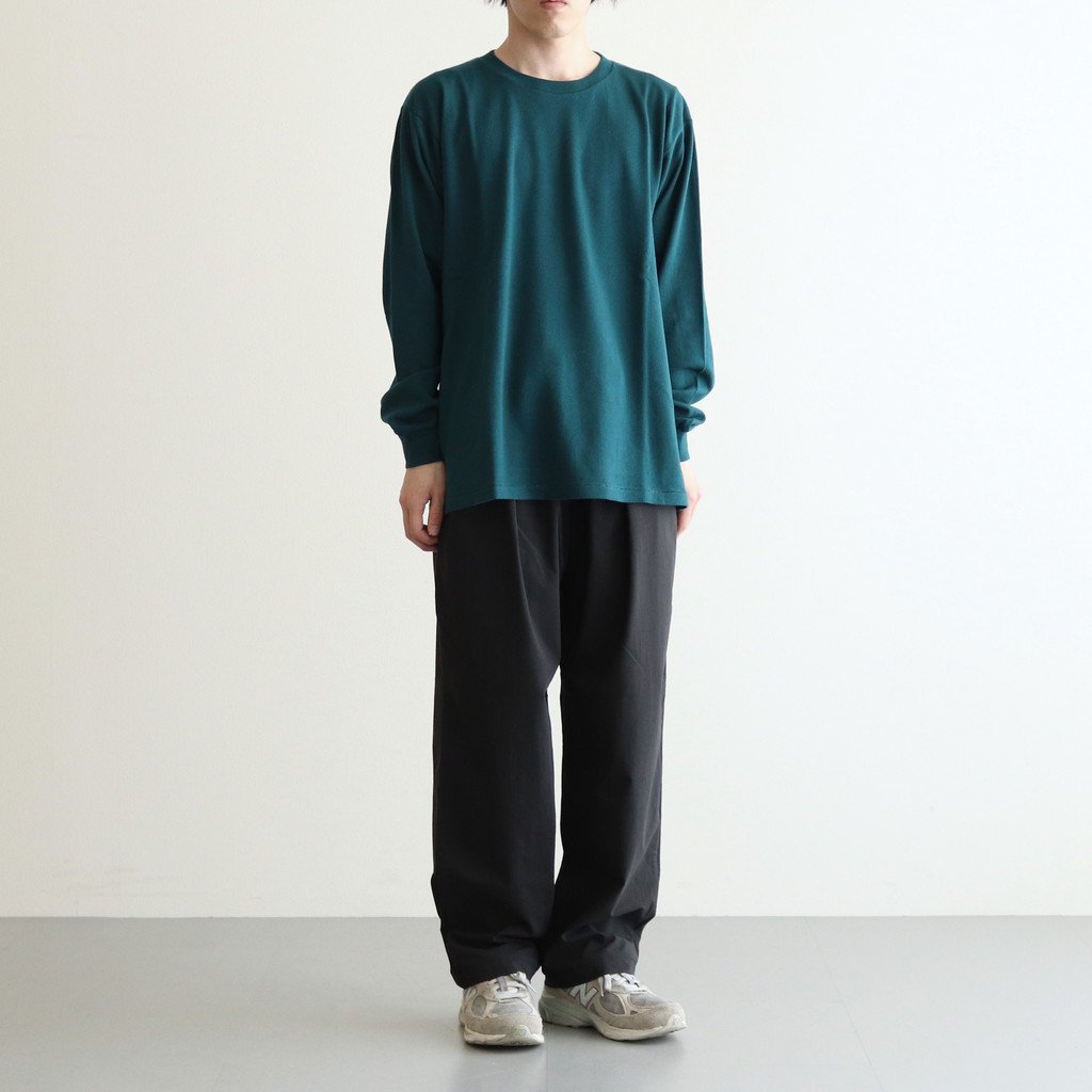 23ss AURALEE COTTON MESH TEE #DARK GREEN