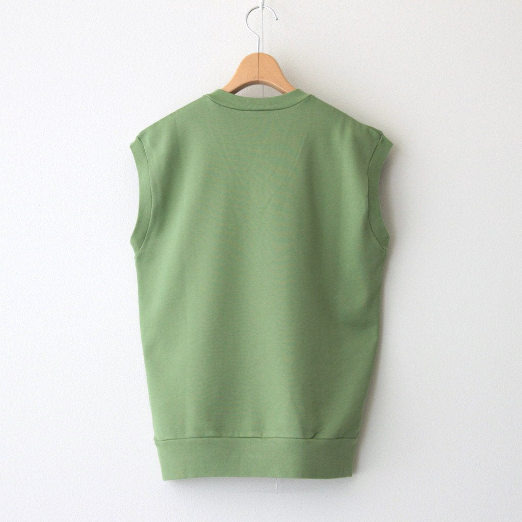 LIGHT FLOWY SWEAT V-NECK VEST #KHAKI GREEN [A23SV02LU]