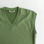 LIGHT FLOWY SWEAT V-NECK VEST #KHAKI GREEN [A23SV02LU]