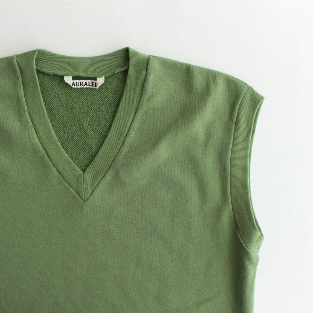 LIGHT FLOWY SWEAT V-NECK VEST #KHAKI GREEN [A23SV02LU]