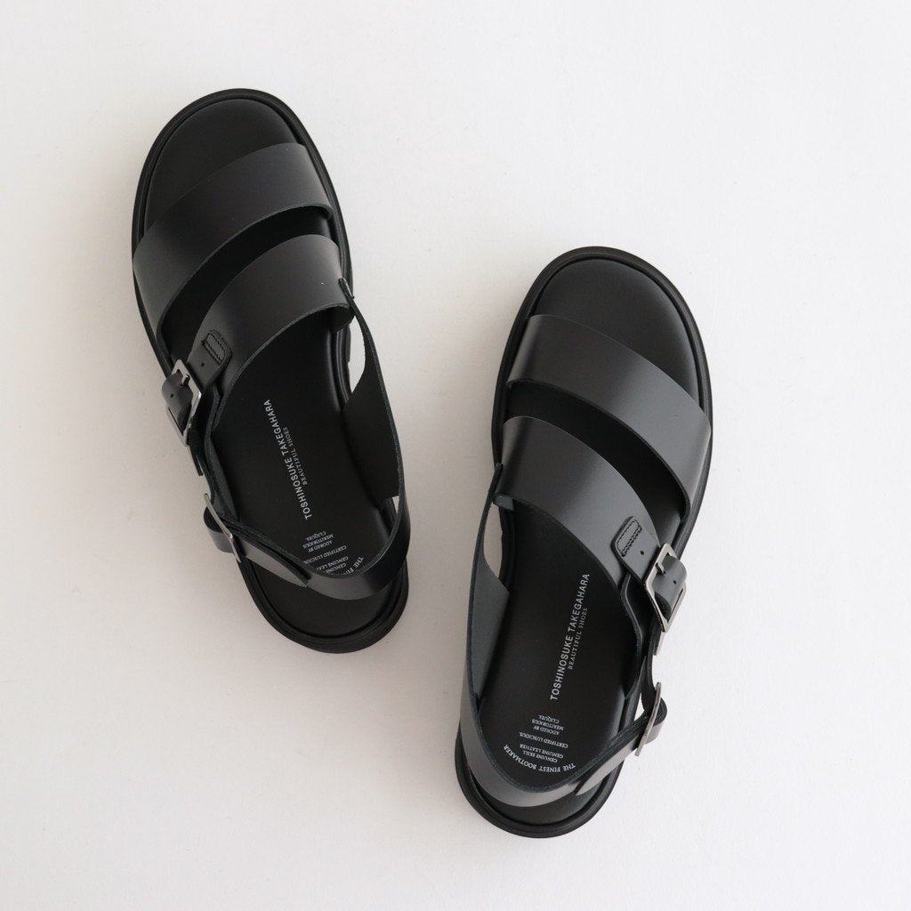 S.S. BELT SANDALS (GLOXI CUT THICK SOLE) #BLACK [BSS2112004]