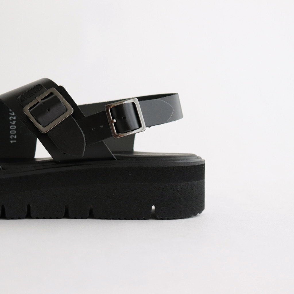 S.S. BELT SANDALS (GLOXI CUT THICK SOLE) #BLACK [BSS2112004]