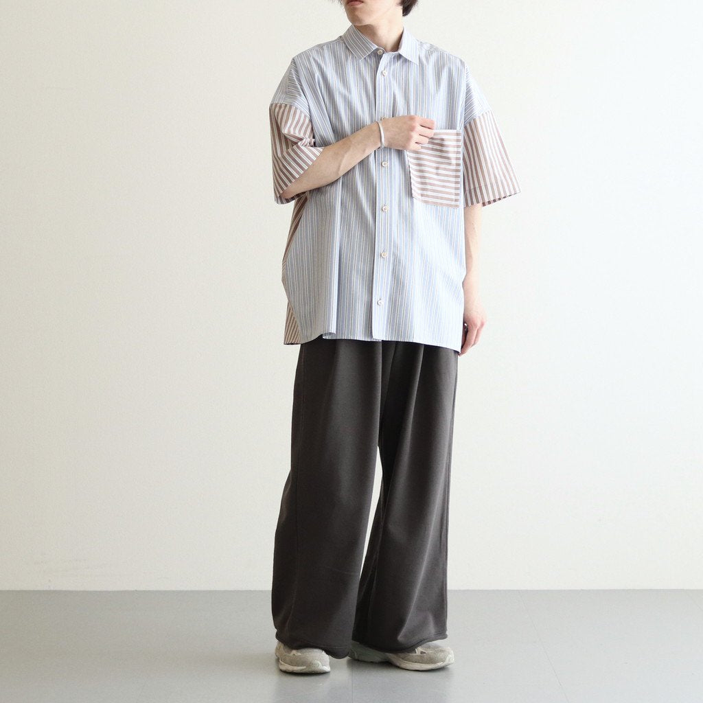 ショートスリーブBIGシャツ S #BLUE X BROWN / STRIPE [D123-T660-S]