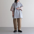 ショートスリーブBIGシャツ S #BLUE X BROWN / STRIPE [D123-T660-S]