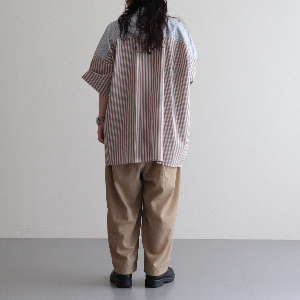 ショートスリーブBIGシャツ S #BLUE X BROWN / STRIPE [D123-T660-S]