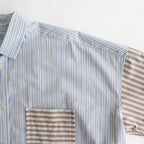 ショートスリーブBIGシャツ S #BLUE X BROWN / STRIPE [D123-T660-S]