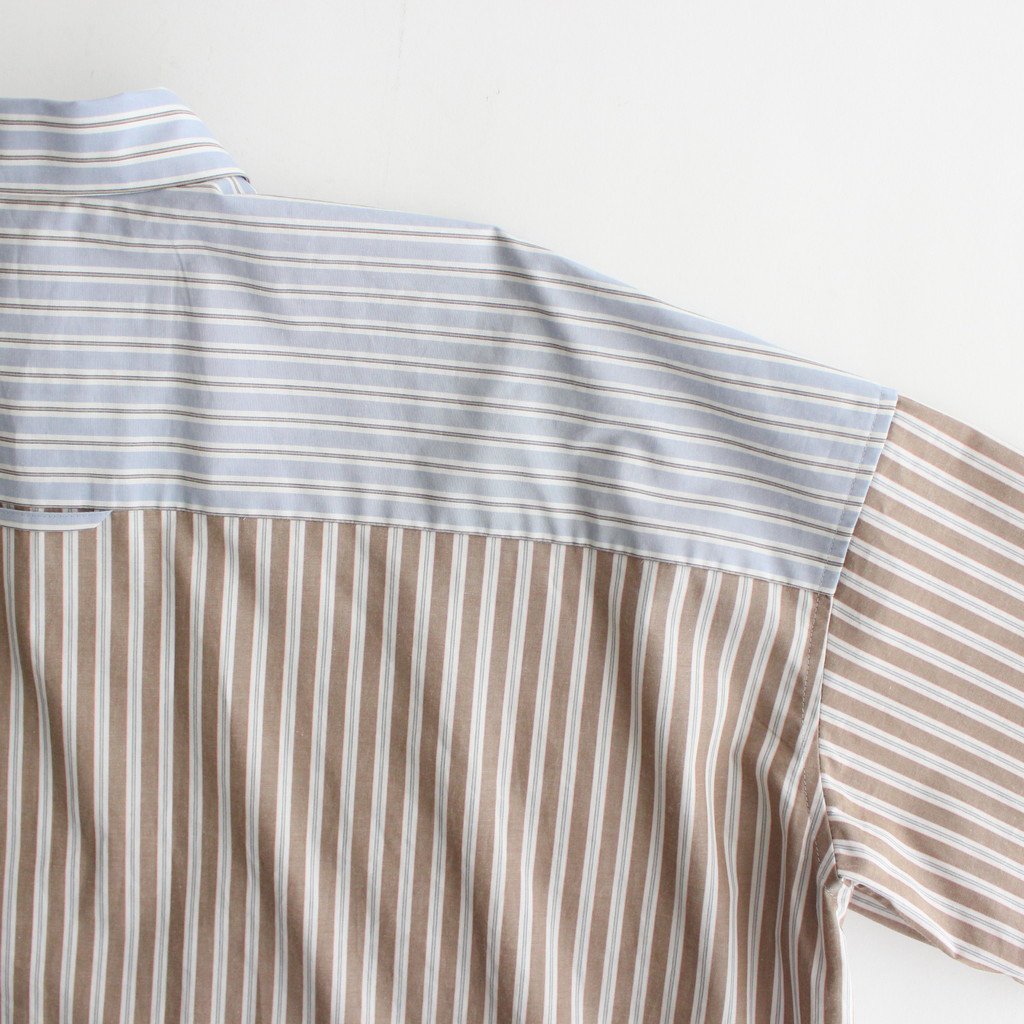 ショートスリーブBIGシャツ S #BLUE X BROWN / STRIPE [D123-T660-S]