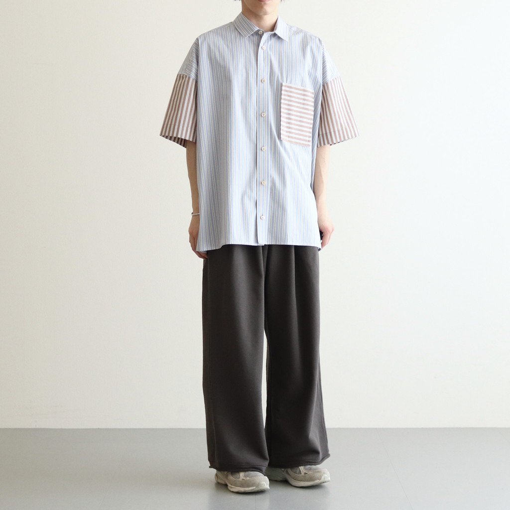 ショートスリーブBIGシャツ S #BLUE X BROWN / STRIPE [D123-T660-S]