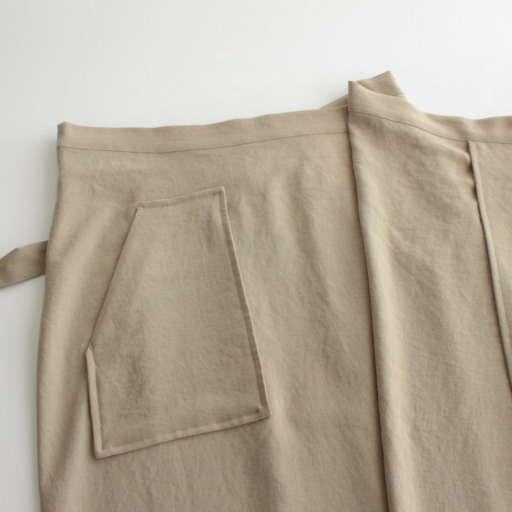 NAPRSK｜Additional twist polyester twill apron wrap skirt #SAND [GE_NC1403SK]