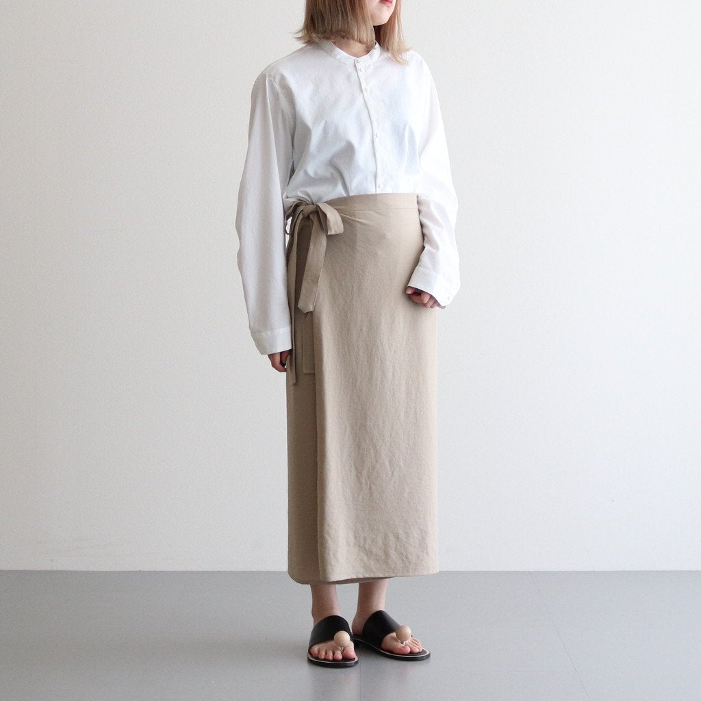 NAPRSK｜追撚ポリエステル・ツイル エプロンラップスカート #SAND [GE_NC1403SK]