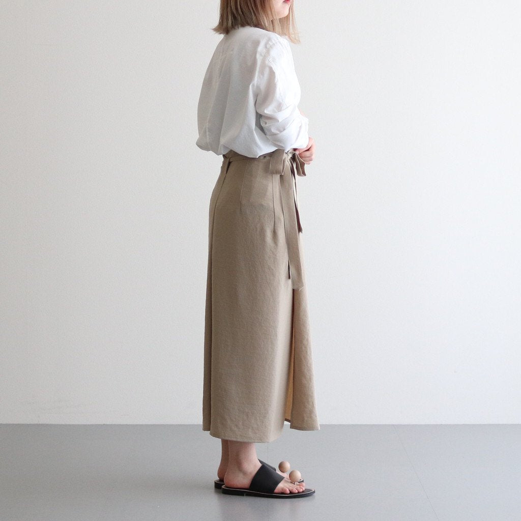 NAPRSK｜追撚ポリエステル・ツイル エプロンラップスカート #SAND [GE_NC1403SK]
