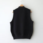 MOSS STITCH V/N VEST #BLACK [2301-003]