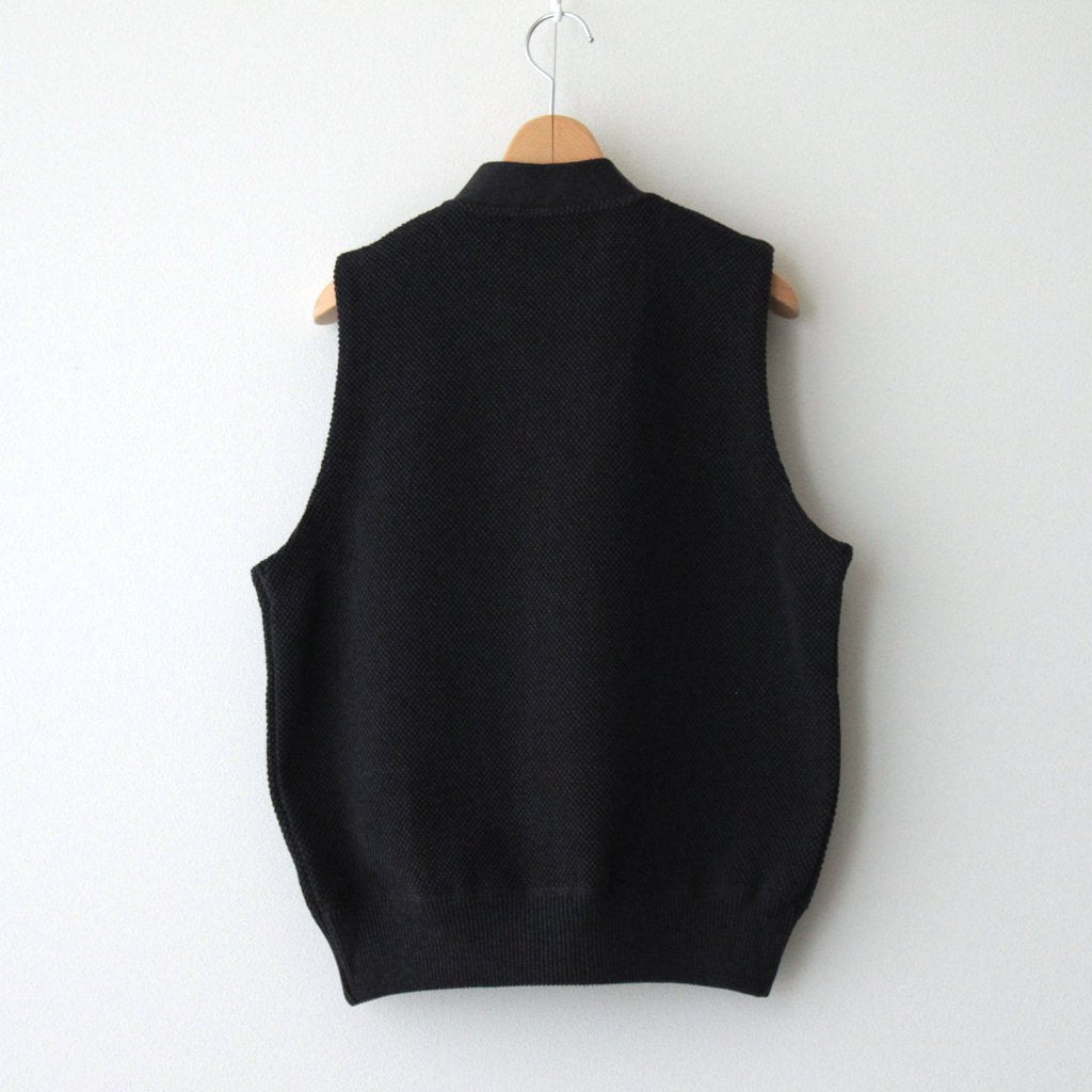MOSS STITCH V/N VEST #BLACK [2301-003]