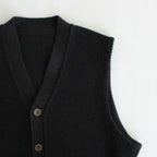 MOSS STITCH V/N VEST #BLACK [2301-003]