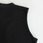 MOSS STITCH V/N VEST #BLACK [2301-003]