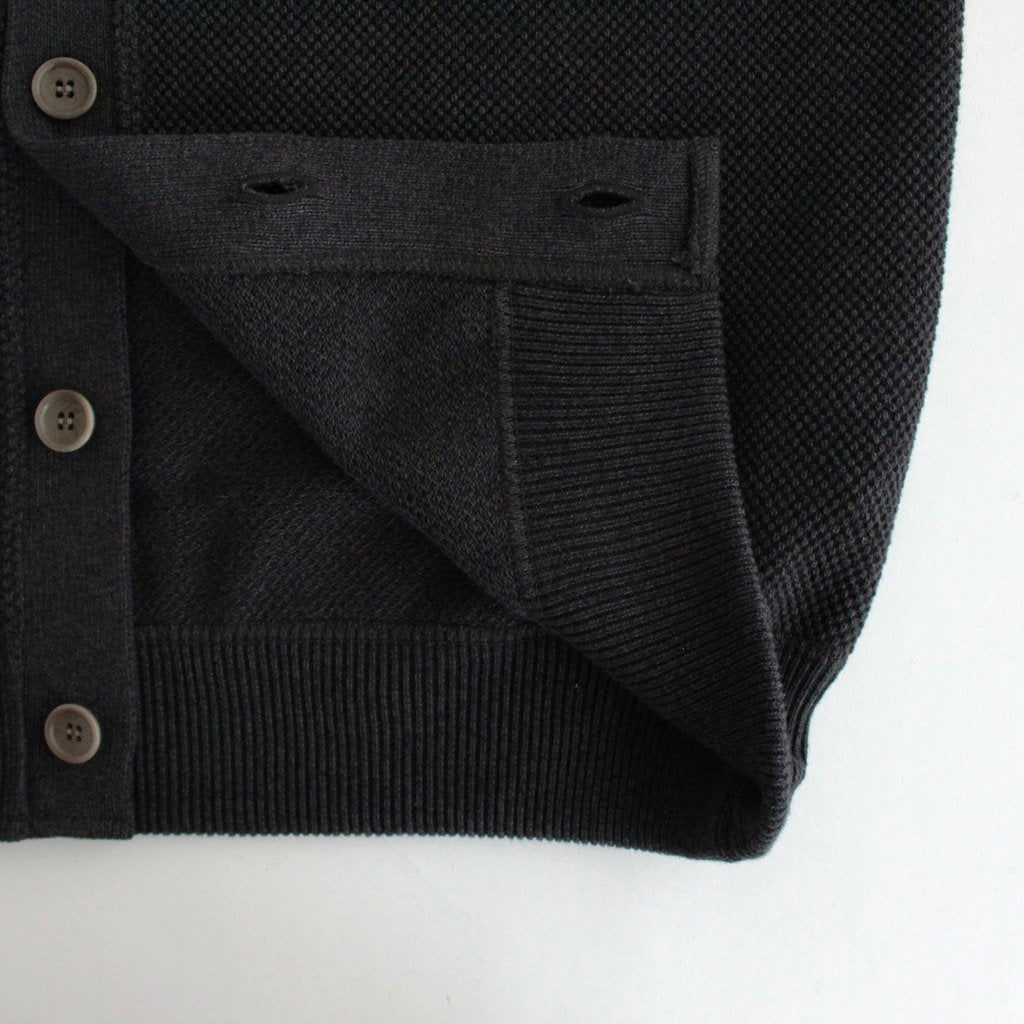 MOSS STITCH V/N VEST #BLACK [2301-003]