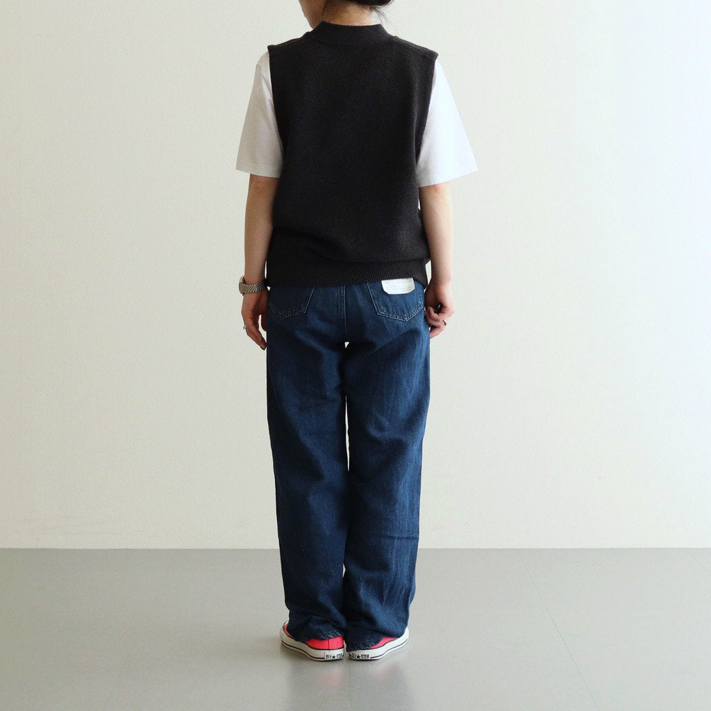 MOSS STITCH V/N VEST #BLACK [2301-003]