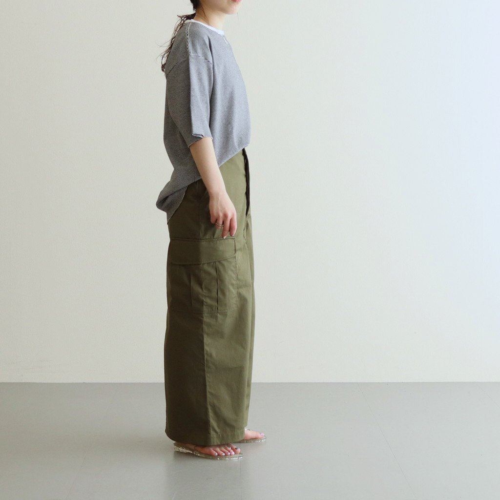 HALF SLEEVE BORDER T-SHIRT #BLACK [H2301-CS007]