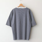 HALF SLEEVE BORDER T-SHIRT #BLACK [H2301-CS007]