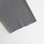 HALF SLEEVE BORDER T-SHIRT #BLACK [H2301-CS007]