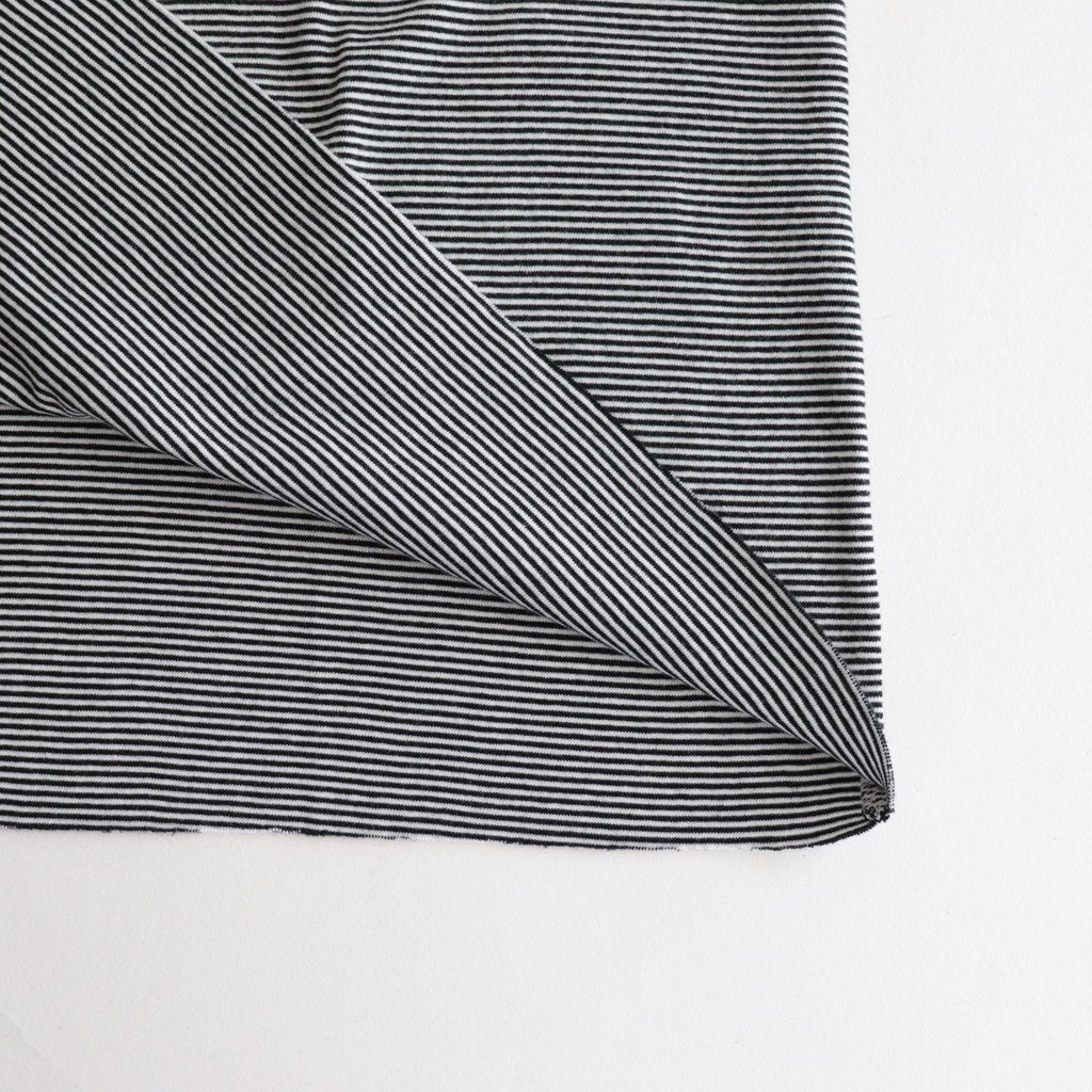 HALF SLEEVE BORDER T-SHIRT #BLACK [H2301-CS007]