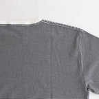 HALF SLEEVE BORDER T-SHIRT #BLACK [H2301-CS007]