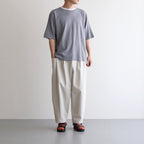 HALF SLEEVE BORDER T-SHIRT #BLACK [H2301-CS007]