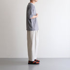 HALF SLEEVE BORDER T-SHIRT #BLACK [H2301-CS007]