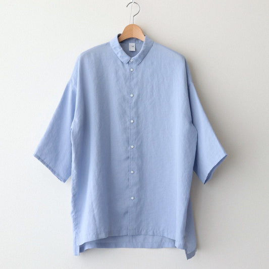 NOVR6S｜スラブトリアセテート・ガーゼ  スモールカラーワイドシャツ #PALE BLUE [GE_NC1103S6]
