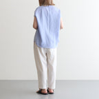 NRNPO｜スラブトリアセテート・ガーゼ  スモールカラースリーブレスプルオーバー #PALE BLUE [GE_NC1105PO]